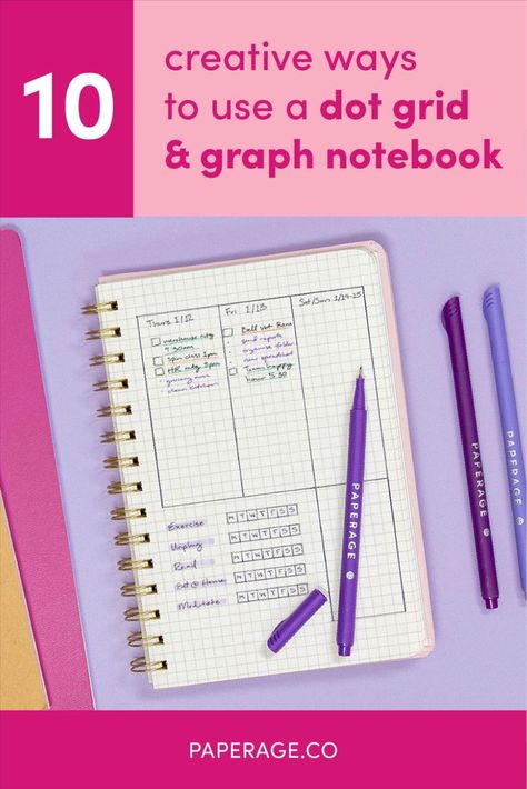 More and more people are discovering the versatility in using a dot gird or graph paper notebook. We have a fondness for all things paper and pen so we're thrilled to see more people interested in the great grid! If you're new to the club (welcome!) & recently acquired a dotted or grid notebook, we’ve got you covered with 10 Creative Ways to use a Dotted or Grid Notebook. Graph Notebook Ideas, Grid Notebook Ideas, Graph Paper Ideas, Graph Paper Notes, Notes Drawing, Graph Notebook, Graph Paper Notebook, Softcover Notebook, Grid Notebook