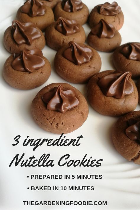 Super Fast And Easy Desserts, Nutella Recipes Gluten Free, Simple Baked Goods 3 Ingredients, Ways To Use Nutella, Easy Dessert Recipes Nutella, Treats With Nutella, 5 Ingredient Baking Recipes, Cookies With Nutella Recipes, Simple Ingredient Snacks