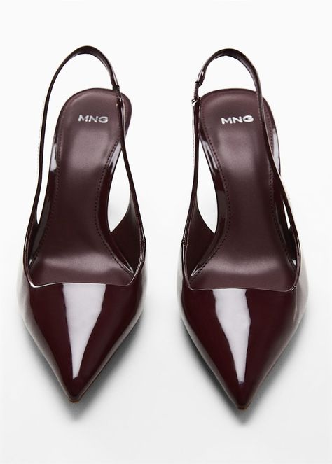 Pointed toe shoe with heel - Woman | MNG Australia Mango Heels, Mango Shoes, Trending Heels, Leather High Heel Boots, Perfect Heels, Uni Outfits, Winter 23, Stiletto Shoes, Red Heels