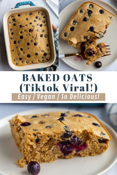 Baked Oats Tiktok, Blended Baked Oats, Oat Recipes Healthy, Gf Breakfast, A Healthy Breakfast, Viral On Tiktok, Baked Oats, Tiktok Viral, Flour Recipes