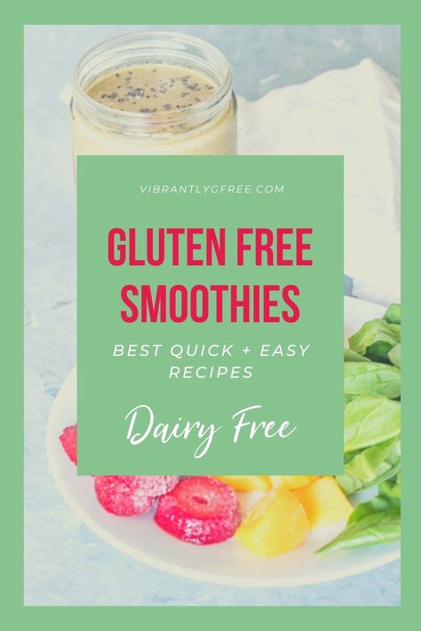 Looking for an easy Gluten Free Breakfast? This dairy free smoothie is healthy and filling for gluten free living on-the-go! It's a perfect gluten free recipe for beginners & seasoned smoothie-makers will love the combinations too! Click through to read these MUST-TRY breakfast smoothie recipes and get the free fridge pin-upl! | Vibrantlygfree.com #easysmoothie #smoothierecipes #dairyfreesmoothies #glutenfreerecipe Easy Gluten Free Breakfast, Smoothies Easy, Chocolate Raspberry Smoothie, Peach Mango Smoothie, Sugar Free Smoothies, Basil Smoothie, Gluten Free Smoothie, Free Smoothie Recipes, Cinnamon Health Benefits