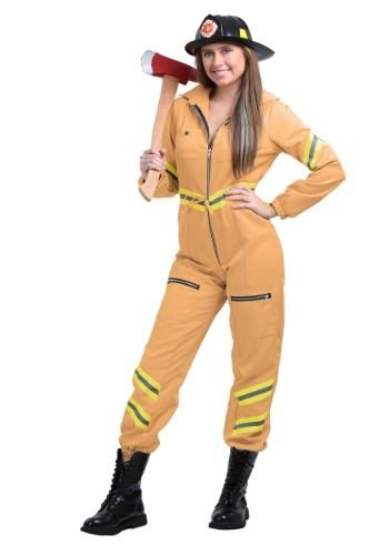 Tan Firefighter Women's Plus Size Jumpsuit Costume#Women, #Firefighter, #Tan Halloween Costume Firefighter, Best Female Halloween Costumes, Firefighter Outfit, Firefighter Halloween, Pretty Woman Costume, Fireman Costume, Captain Costume, Unique Couple Halloween Costumes, Jumpsuit Costume