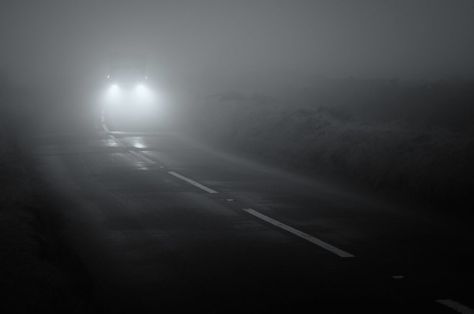 Headlights in the Fog by David Gibbeson Blood In The Water, The Fog, Black White Photography, White Photography, The Hand, My Way, Mist, Daisy, Black White