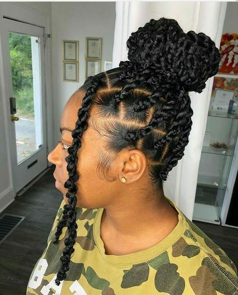 Hairstyles Knotless, Cabello Afro Natural, Protective Hairstyles For Natural Hair, Twist Braid Hairstyles, Hair Twist Styles, Girls Hairstyles Braids, Natural Hair Styles Easy, Natural Hair Braids, Cornrow