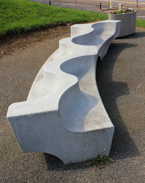 Herne Bay concrete seat | BRG2 | Flickr Homeless Architecture, Concrete Furniture Design, Concrete Bench Seat, Concrete Inspiration, Concrete Outdoor Furniture, Park Bench Design, Organic Seating, Terrazzo Furniture, Concrete Benches