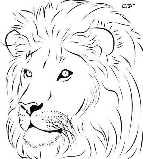 Lion Line Drawing, Lion Head Drawing, Line Drawing Images, Animal Line Drawings, Face Line Drawing, Lion Artwork, Lion Drawing, Drawing Face, Drawing Examples