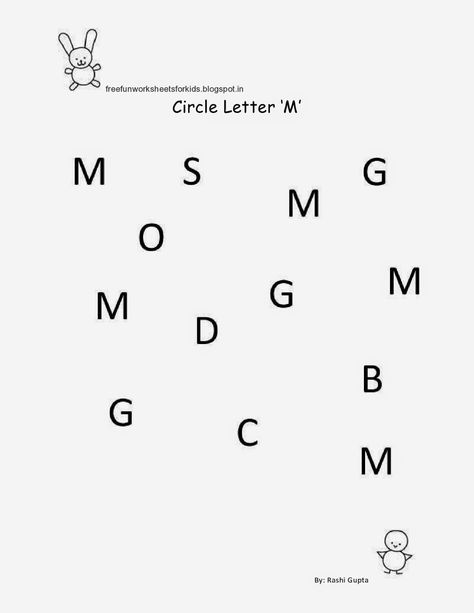 Play Class Worksheet, Circle The Letter Worksheets, Circle The Alphabet Worksheet, Letter M Sound Worksheet, Circle The Correct Alphabet Worksheet, Letter M Worksheet, Circle Letters, Letter M Worksheets, Alphabet Letter Worksheets