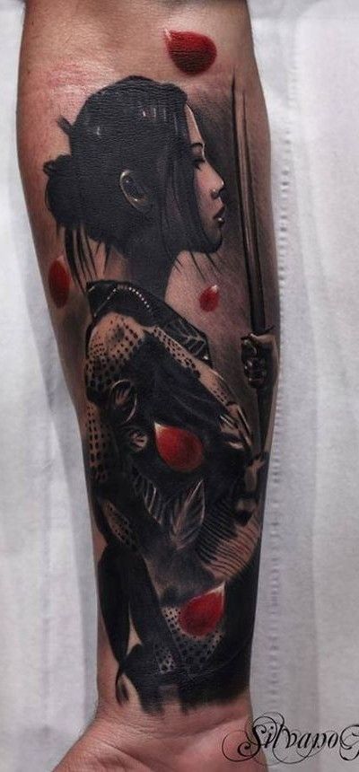 Chinese tattoo style  #tattoos #tattoosformen #tattoodesigns #china Japanese Geisha Tattoo, Geisha Tattoos, Geisha Tattoo Design, Tattoo Themes, Geisha Tattoo, Men Tattoo, Warrior Tattoos, Irezumi Tattoos, Geniale Tattoos