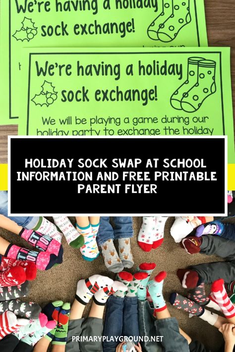 Need an idea for your class holiday party? Have a Class Holiday Sock Exchange! It’s on of the most memorable party activites and so much fun! Classroom Christmas Book Exchange, Christmas Parent Involvement Ideas, Sock Party Exchange Ideas, Stocking Exchange Party, Sock Swap Party Gift Exchange, Christmas Sock Exchange Game, Classroom Gift Exchange Ideas Student, Class Gift Exchange Ideas, Holiday Sock Exchange Ideas