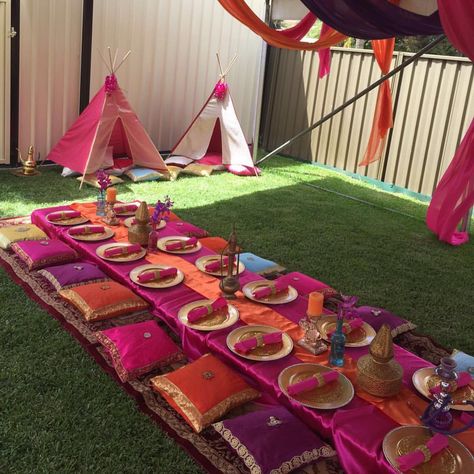 Birthday Teepee, Shimmer Y Shine, Princess Jasmine Party, Arabian Party, Arabian Theme, Aladdin Birthday Party, Arabian Nights Theme, Princess Jasmine Birthday Party, Arabian Nights Party