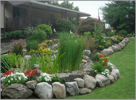 Borders and Retaining Walls - Premier Ponds Maryland's #1 Provider ... Landscape Edging Stone, Garden Border Edging, Stone Edging, Fountains Backyard, Luxury Landscaping, Border Ideas, Pond Landscaping, Backyard Water Feature, Landscape Edging