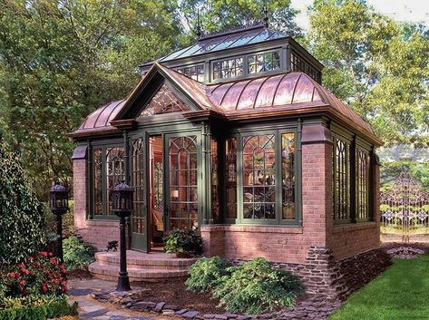 Victorian Houses on Twitter: "The Metzlers’ greenhouse… " Stone Conservatory, Victorian Greenhouses, Victorian Greenhouse, Conservatory Design, Backyard Studio, Wooden Greenhouses, Brick Stone, Brick And Stone, Shed Plans