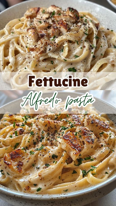 Fettucine Alfredo Pasta Garlic Chicken Alfredo Pasta, Homemade Fettuccine Alfredo, Fettuccini Alfredo Recipe, Fettachini Alfredo Recipes, Bertolli Alfredo Recipes, Turkey Alfredo Pasta, Leftover Alfredo Sauce, Turkey Alfredo, Fettuccine Alfredo With Chicken