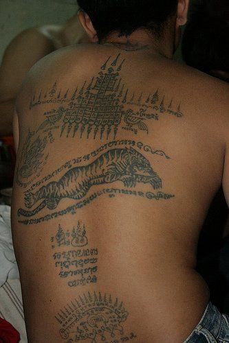 . Sanskrit Tattoos, Tiger Tattoo Meaning, Thai Tattoos, Tattoo Thai, Khmer Tattoo, Buddhist Tattoo, Tattoos Inspo, Yoga Tattoos, Favorite Tattoos