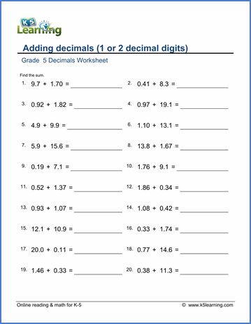 Grade 5 Decimals Worksheet adding decimals (1 or 2 decimal digits) Year 2 Maths Worksheets, Easy Math Worksheets, Math Addition Worksheets, Math Sheets, Mathematics Worksheets, 2nd Grade Math Worksheets, 2nd Grade Worksheets, Printable Math Worksheets, Subtraction Worksheets