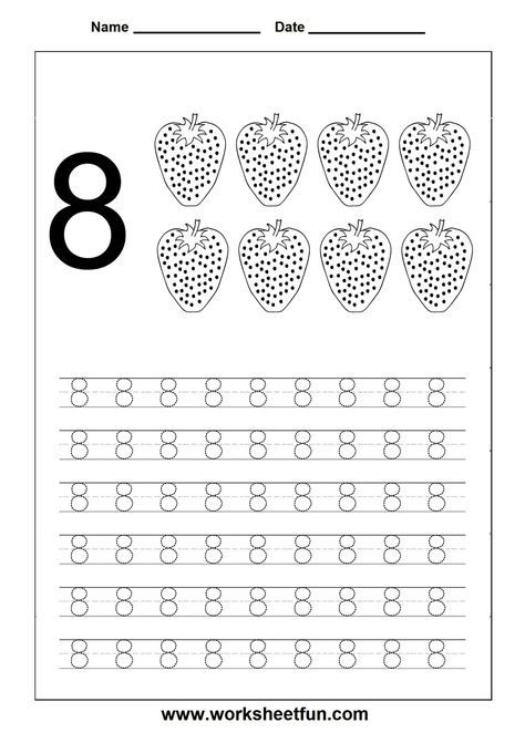 Number Tracing worksheet - 8 Number 8 Worksheet, Tracing Worksheets Preschool, Numbers Kindergarten, Number Tracing, Numbers For Kids, Numbers Preschool, Number Worksheets, Printable Numbers, Kindergarten Math Worksheets