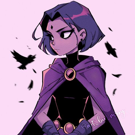 Teen Titans Raven Art, Raven Teen Titans Go Icon Pfp, Raven Art Titans, Raven Dc Redesign, Jinx Teen Titans Go Fanart, Raven Drawing Teen Titans Fanart, Raven Drawing Teen Titans, Raven Titans Fanart, Raven Art Dc