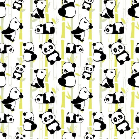 Panda bamboo seamless pattern | Premium Vector #Freepik #vector #background #pattern #baby #design Wallpaper Texture Seamless, Panda Pattern, Border Frame, Panda Print, Vector Background Pattern, Pattern Baby, Baby Design, Textured Wallpaper, Vector Background