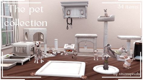 The pet collection | Patreon Sims 4 Pet Cc, Sims 4 Pets Mod, Sims Pets, Cat Ears And Tail, Small Dog Dresses, Dog Bandanna, Free Sims 4, Cat Tree Condo, Large Dog Collars