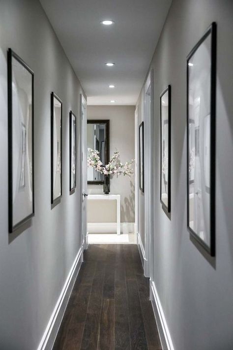 30 Impressive Hallway Lighting Ideas That Will Keep Your Mood | Home Design And Interior Long Narrow Hallway Ideas, Long Narrow Hallway, Modern Lobby, Lobby Lighting, Narrow Hallway Ideas, Corridor Design, Narrow Hallway Decorating, Design Hallway, Entryway Lighting