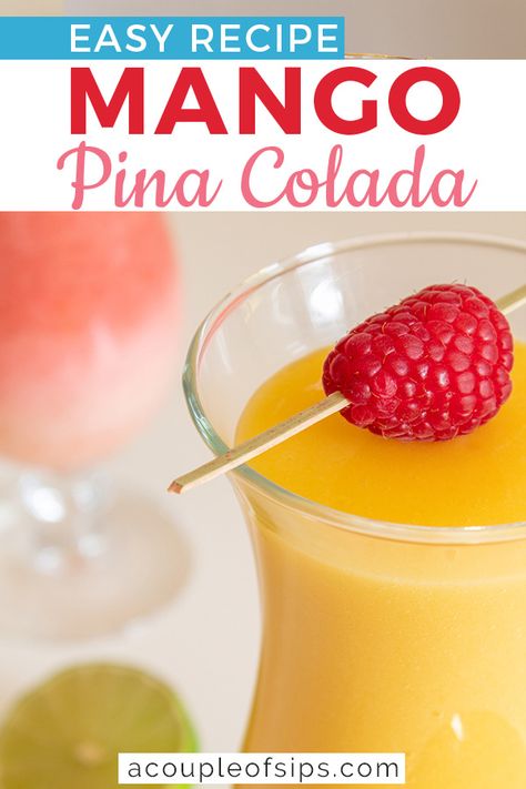 Mango Pina Colada, Mango Colada, Tropical Cocktail Recipes, Fruity Cocktail Recipes, Pina Colada Cocktail, Mango Cocktail, Cocktail Look, Recipe Mango, Pina Colada Smoothie