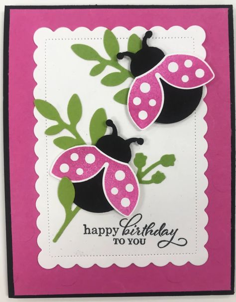 Ladybug Birthday Card Ladybug Birthday Cards Diy, Ladybug Cards Handmade, Insect Cards, Ladybug Cards, Hello Ladybug, Ladybug Garden, The Ladybug, Best Year Yet, Birthday Card Craft