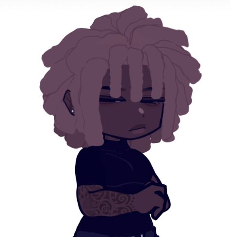 Black Gacha Characters, Gacha Life 2 Black Oc, Gacha Black Hairstyles, Gacha Skin Ideas, Xmoqax Gacha Art, Short Curly Ponytail Hairstyles, Short Curly Hairstyles For Wedding, Black Gacha Oc, Curly Hairstyles Afro