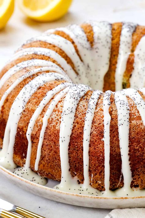 Lemon Poppy Seed Cake Recipe - Carlsbad Cravings Lemon Poppy Seed Cake Mix Recipes, Lemon Poppy Seed Cake Recipe, Lemon Poppy Seed Cake, Lemon Poppy Seed Bundt Cake, Lemon Poppyseed Cake Recipe, Poppy Seed Recipes, Lemon Cake Poppy Seeds, 30 Minute Meals Chicken, Poppy Seed Cake Recipe