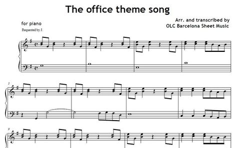 The office theme song piano The Office Theme Song Piano, Minecraft Music, Uke Songs, Easy Piano Songs, Piano Score, Flute Sheet Music, Office Themes, Song Sheet, Music Piano