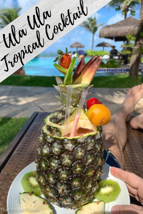 Aug 24, 2019 - Ula ula is a tropical pineapple cocktail that is best served in a pineapple! For only $1.20 per drink make this frozen tropical drink today! Tropical Cocktail Recipes, Pineapple Cocktail, Cherry Coconut, Tart Cherry Juice, Pineapple Drinks, Drink Recipes Nonalcoholic, Pineapple Strawberry, Fancy Drinks, Tropical Drink