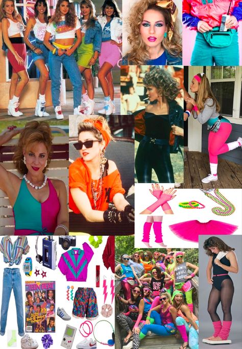 Decade Outfits Spirit Week, Retro 80s Outfits, 80s Outfits Party, 80s Themed Outfits, 80s Theme Party Outfits, 80s Fashion Party, 90s Party Outfit, Throwback Outfits, 80s Inspired Outfits