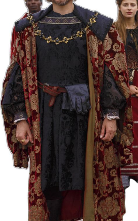 Victorian King Clothing, Middle Age Man Outfit, English Medieval Clothing, Medieval Clothing Men Noble, 1500s Mens Fashion, Middle Ages Fashion Men, Medieval Royalty Clothing Men, Medieval Royalty Clothing, 1400s Mens Fashion