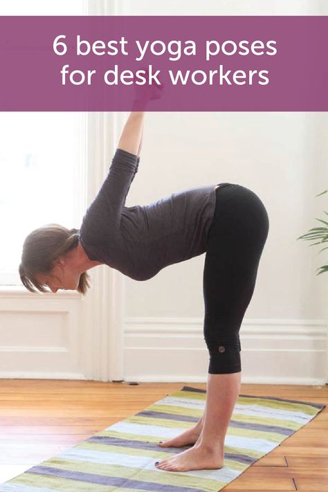 Sitting at a desk all day can take a toll on your body. Use these 6 yoga poses for desk workers to relieve the stress that your job can cause. If you experience LBL, be sure to wear your Poise® Impressa Bladder Supports before trying these exercises to make sure you’re protected against bladder leaks. Yoga Baby, Yoga Poses For Men, Best Yoga Poses, Yoga Handstand, Eastern Medicine, Sick Remedies, Hello Glow, Workout Stuff, Yoga Music