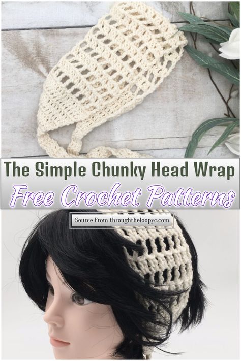 Crochet Dread Wrap Pattern Free, Whimsy Head Wrap Crochet, Head Wrap Crochet Pattern Free, Crochet Head Wrap Pattern Free, Boho Crochet Headband Pattern Free, Crochet Head Covering, Crochet Head Piece, Crochet Hair Wrap, Head Wrap Crochet