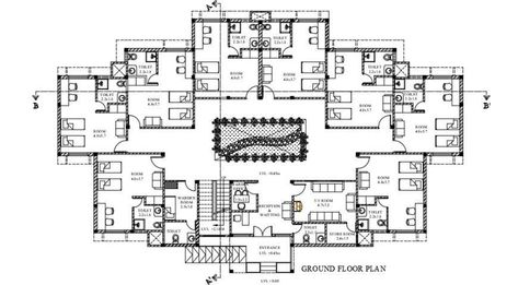 School Medical Room Design, Students Hostel Floor Plans, Hostels Design Plan, Hostel Design Ideas Architecture, Hostel Block Design Plan, Boarding School Dorm Floor Plan, University Hostel Design Plan, Student Accommodation Floor Plans, Hostel Room Plan