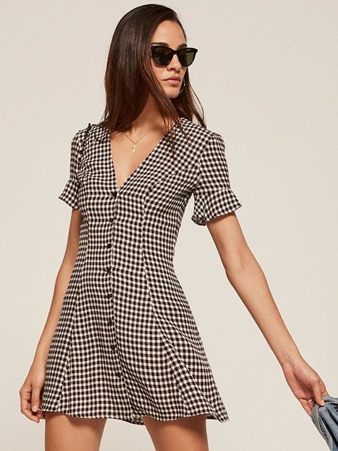 Dolce Dress | #Chic Only #Glamour Always Gingham Clothes, Long Pink Floral Dress, Afternoon Dresses, Flapper Dresses, Dresses Sundresses, Oktoberfest Outfit, Charles James, Dresses Silk, Preppy Summer Outfits