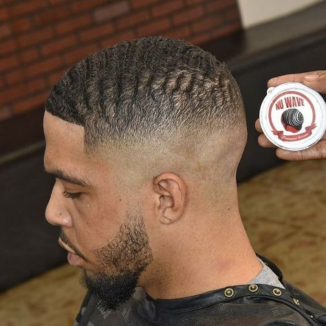 Drop Fade Waves, Black Hair Fade, Fade Haircut With Beard, Afro Fade Haircut, Black Man Haircut Fade, Undercut Fade Women, Boys Fade Haircut, Fade Haircut Designs, Waves Hairstyle Men