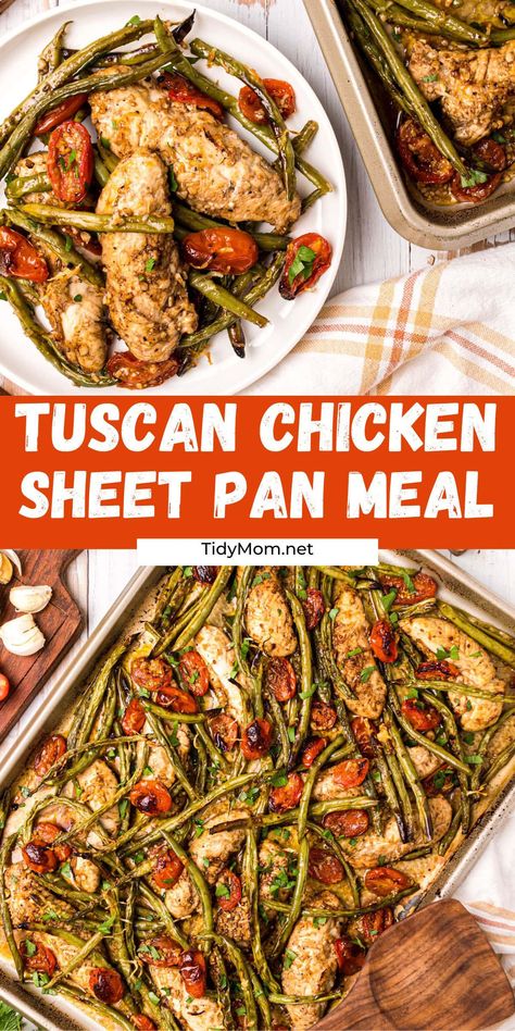 Steak Sheet Pan Recipes, Baked Chicken And Green Beans, Chicken Asparagus Sheet Pan Dinner, Sheet Pan Chicken Tenderloins, Chicken Tender Sheet Pan Dinner, Chicken Green Beans Tomatoes, 9x13 Meals, Chicken Sheet Pan Recipes, Dinner Savory