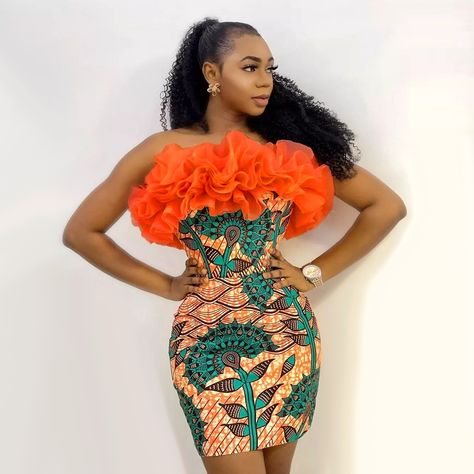 Ankara Short Gown Styles, African American Fashion, Ankara Dress Styles, Short African Dresses, Afrikaanse Mode, Ankara Dresses, Short Gowns, Ankara Style, Tube Top Dress