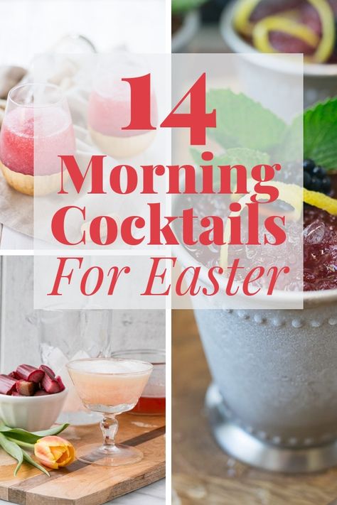 Whether your hosting a simple weekend brunch or a special holiday celebration, these 14 morning cocktails for Easter deliver a happy buzz! #brunchdrinks #brunchcocktails #brunchdrinksalcoholic via @GarlicandZest Morning Cocktails Alcohol, Brunch Drink Ideas, Brunch Drinks Alcoholic, Morning Cocktails, Easter Brunch Drinks, Brunch Cocktail Recipes, Thyme Simple Syrup, Bees Knees Cocktail, Morning Cocktail