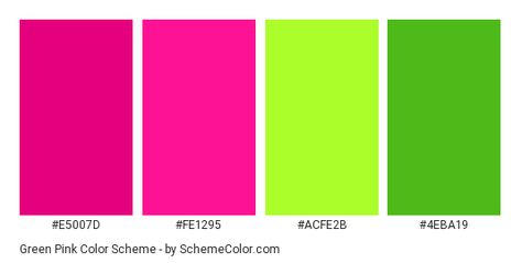 Green Pink Color Scheme, Neon Colour Palette, Hexadecimal Color, Green Name, Pink Names, Pink Color Schemes, Green Palette, Color Palette Pink, Printables Free