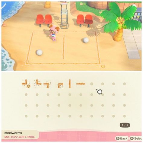 Animal Crossing Online, Neighborhood Ideas, Animal Crossing Designs, Motif Acnl, Volleyball Court, Animal Crossing 3ds, Ac New Leaf, Entrance Ideas, Animal Crossing Wild World