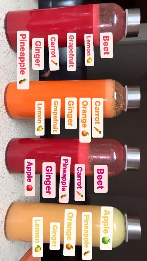 Here are a few of my newest favorite juice. As you can see I added ginger to all of the juices. It gives it a kick. Try it out and let me know what you think. #juicing #juice #naturaldrinks Fresh Juice Recipes, Healthy Juicer Recipes, Motivasi Diet, Healthy Juice Drinks, Resep Smoothie, Juice Cleanse Recipes, Juicy Juice, Resep Diet, Juicer Recipes