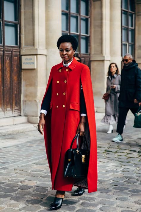 The Best Jacket Trends For Women For Fall 2019 | POPSUGAR Fashion Cape Jacket Outfit, Cape Outfits For Women, Jacket Trend, Cape Outfit, Danai Gurira, Cape Cloak, Random Fashion, Leandra Medine, Study Better