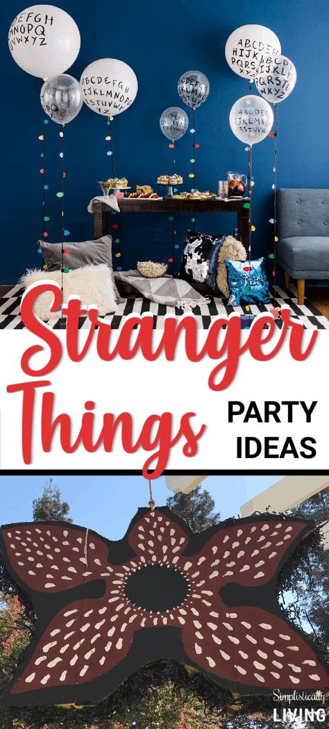 Stranger Things Party Ideas - Throw the most epic upside down party your small town has ever seen. Strangers Things Halloween Decorations, Strangers Things Party, Stranger Things Games For Party, Stranger Things Decoration Ideas, Stranger Things Party Snacks, Stranger Things Decoration Party, Stranger Things Themed Food, Stranger Things Photo Booth, Preppy Stranger Things