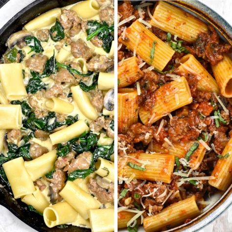 The 20 BEST Paccheri Recipes Paccheri Rigati Recipe, Rigati-pasta Recipe, Radiatori Pasta Recipes, Paccheri Pasta Recipes, Pasta With Onions, Shaped Pasta, Pancetta Pasta, Pasta With Peas, Artichoke Pasta