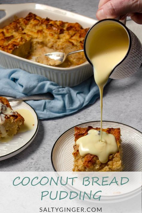 Coconut Bread Pudding, Coconut Glaze, Bread Garlic, Cream Bread, Bread Puddings, Homemade Breads, Coconut Bread, Coconut Pudding, Bread Pudding Recipe