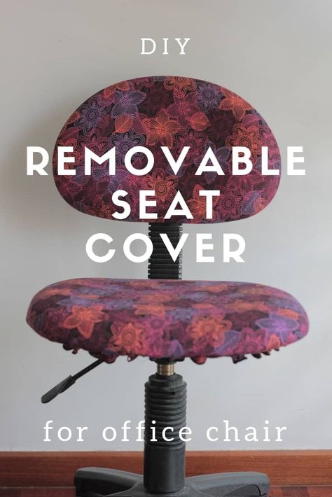 Diy Desk Chair, Desk Chair Cover, Diy Seat Covers, Desk Chair Covers, Office Chair Diy, Diy Chair Covers, Chair Covers Slipcover, Sewing Chair, Upholstered Office Chair