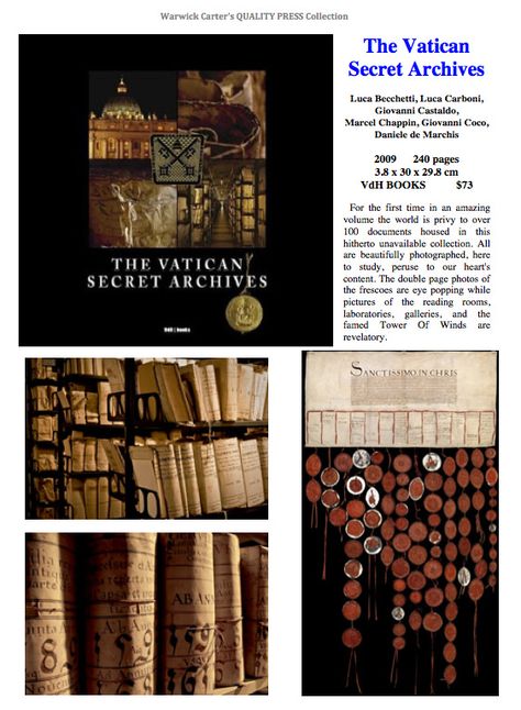 The Vatican  Secret Archives - VdH BOOKS Vatican Secret Archives, The Vatican, Beautiful Books, World's Best, Bible, My Saves, Book Cover, 10 Things, Books