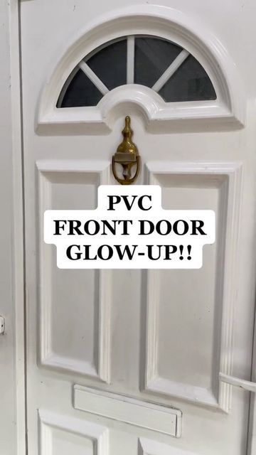 Front Door Upvc, Painted Upvc Front Door, Painting Front Door Diy, Pvc Doors Bathroom, Front Doors Painted Black, Panel Door Makeover, Painted Upvc Door, Pvc Front Doors, Upvc Porches